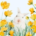 thumbnail image 3 of Loreth, Lanie 15x15 Black Modern Framed Museum Art Print Titled - White Bunny Amongst Yellow Flowers, 3 of 5