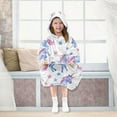 thumbnail image 7 of joogoo Wearable Blanket Hoodie for Kids Cute Unicorn and Stars Flannel Oversized Sweatshirt 3-14 Years M, 7 of 7