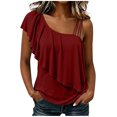 thumbnail image 2 of Neewe Womens Classic Plain Off the Shoulder Tops Oversized Summer Spring T-Shirts 2026 Daily Outfits, 2 of 8