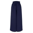 thumbnail image 3 of IDALL Wide Leg Pants Woman Lounge Pants Women Women Flowy Ruffle Solid Color Drawstring Waist Pants Baggy Pants Women'S Pants Navy XL, 3 of 6