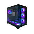 thumbnail image 3 of JEMIP EVO 2.5 Mid-Tower ATX Gaming PC Case, Black, Tempered Glass Panels, 7 ARGB Fans Included, 3 of 6