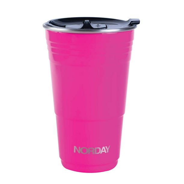 Termo Acero Inoxidable NORDAY Rosa con Tapa Antiderrame y Doble Pared Reutilizable 16oz 480ml