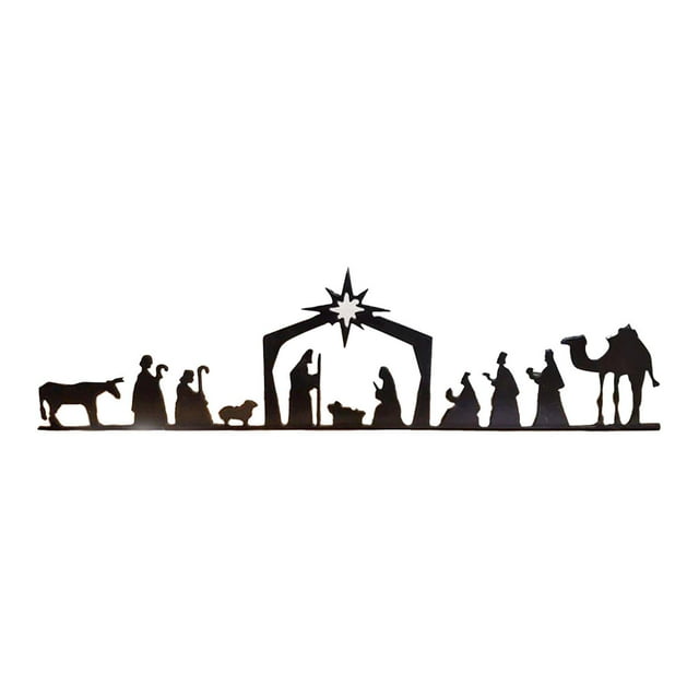 Conjuntos de belenes de metal Regalos católicos Manualidades de pie Belén Natividad S