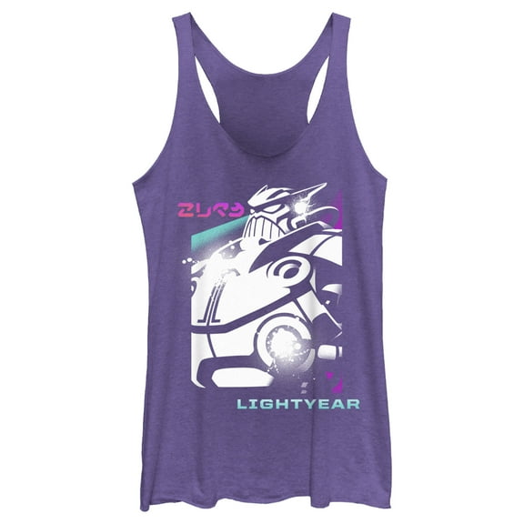 Women's Lightyear Emperor Zurg Paint Splatter Poster Racerback Tank Top Purple Heather Large