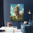 thumbnail image 5 of Kdxio Happy Dog In Flower Field Pattern Canvas Wall Art 12x16 Inches - Waterproof HD Print Solid Wood Frame for Living Room & Bathroom,Vertical, 5 of 8