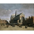 thumbnail image 3 of Gerrit Berckheyde 14x12 Black Modern Framed Museum Art Print Titled - The Market Place in Haarlem (1690-1700), 3 of 5