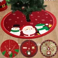 thumbnail image 2 of Falda para árbol de Navidad de 60 cm, cubierta para pie de árbol de Navidad roja, alfombra para árbol de Navidad con copos de nieve de Papá Noel, base para decoración, 2 of 5