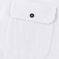 thumbnail image 7 of Men Henley Shirt Solid Color Cotton Linen Short Sleeve T-Shirts Band Collar Beach Vacation Pullover, 7 of 7