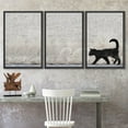 thumbnail image 3 of wall26 Framed Canvas Print Wall Art Set Black Cat Silhouette Triptych Graffiti &amp; Street Art Cities Mixed Media Realism Scenic Urban Multicolor for Living Room, Bedroom, Office - 16"x24", 3 of 5
