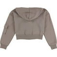 thumbnail image 2 of Hippie Rose Womens Fleece Cargo Hoodie Sweatshirt, Brown, Juniors, Large, 2 of 2