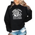 thumbnail image 2 of Sorry I Can't It Is Football Season Hoodie Women Checkered Helmet, Black Hoodie, M, 2 of 8