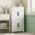 thumbnail image 2 of HOMCOM Bathroom Storage Cabinet, Farmhouse Floor Cabinet with Doors, White, 2 of 10
