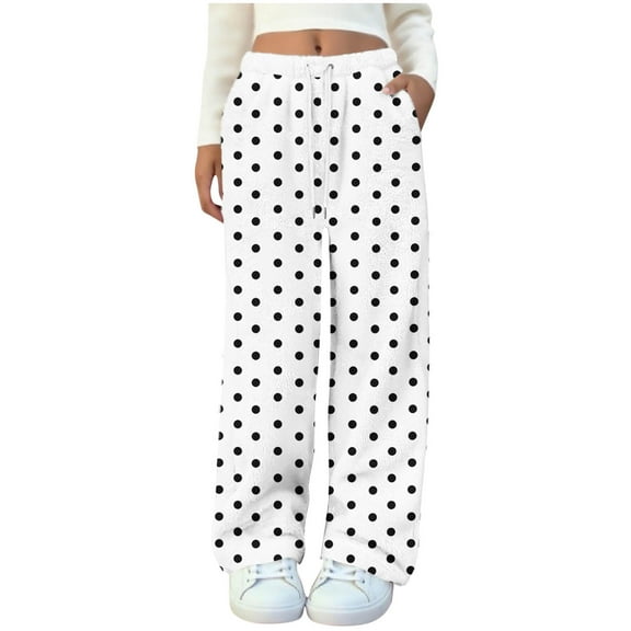 cfhntfmh Women's Flannel Pajama Pants Print Comfy Stretch Wide Leg Pj Bottoms Drawstring Lounge Pants for Women（White,X-Large)