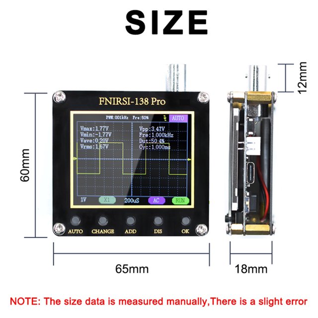 FNIRSI-138 PRO Handheld 2.5MS/s Pantalla LCD de 24 pulgadas Pequeño osciloscopio digital Sywqhk Para estrenar