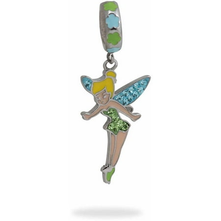 Connections from Hallmark Disney Stainless Steel Tinkerbell Crystal Dangle Charm