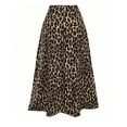 thumbnail image 4 of oqasdz Satin Maxi Skirts for Women Leopard Prints Slit Elegant High Waist Side Split Long Skirt with Flowy Hem and Comfortable Fit Outwear, 4 of 4