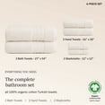 thumbnail image 3 of GOTS Certified, 100% Organic Cotton Bath Towels Set of 6, Made in Turkey - 2 Bath Towels, 2 Hand Towels & 2 Washcloths, Soft & Quick-Dry (Ivory-Tofu), 3 of 8