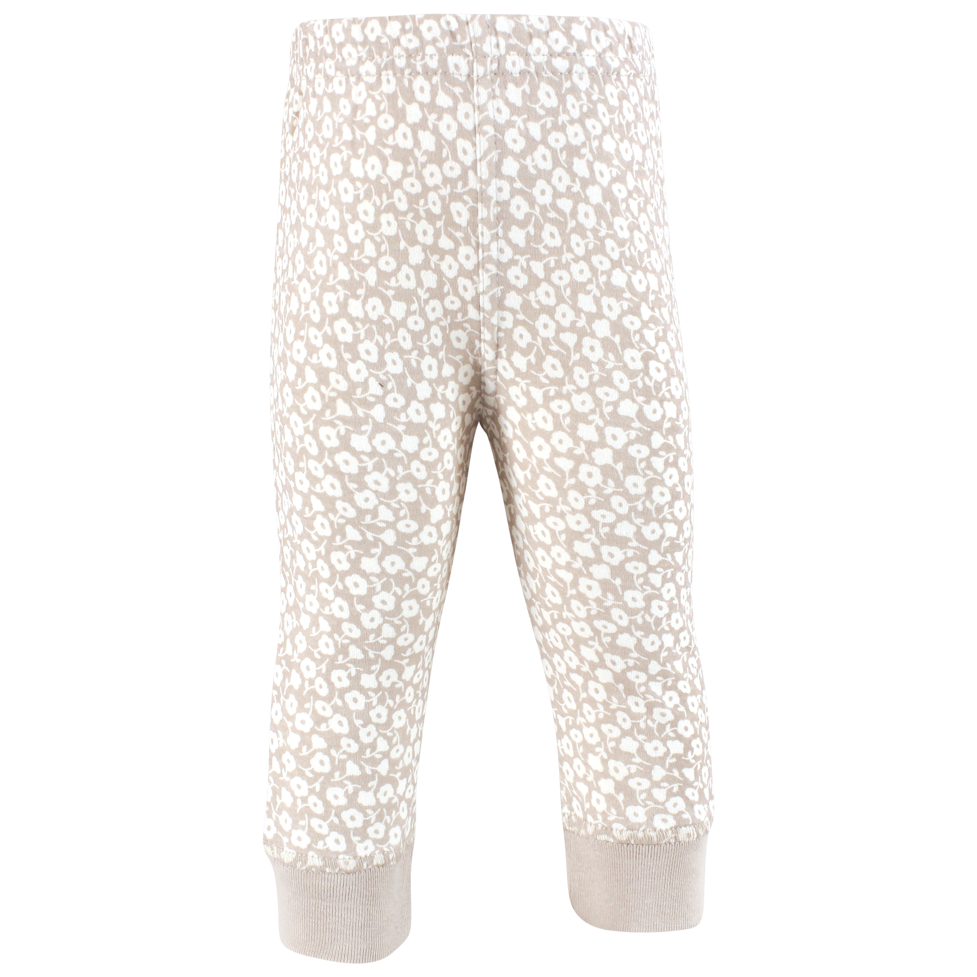 Hudson Baby Girls Cotton Pants and Leggings, Pink Taupe Florals, 0-3 Months