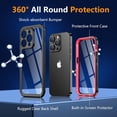 thumbnail image 6 of for iPhone 14 Pro Case Waterproof,Shockproof Bumper Case with Built-in Screen Protector,Dustproof Anti-Scratch Anti-Stain Phone Case for iPhone 14 Pro 5G 6.1inch Pink, 6 of 14