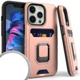 thumbnail image 1 of Kaleidio Case For iPhone 13 Pro Max (6.7") [Robust Hybrid] Protective Card Slot [Magnetic Ring Stand] Impact Cover [Rose Gold/Black], 1 of 2