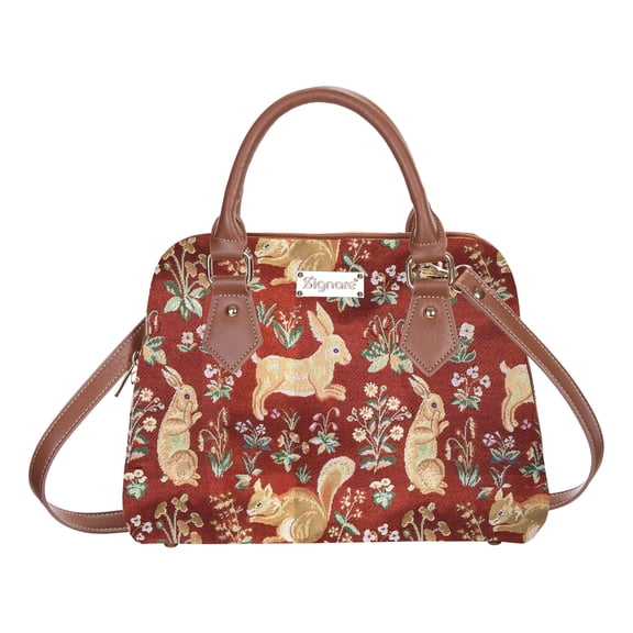 Forest Life Red Top Handle Purse Bag