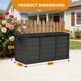 thumbnail image 4 of 75 Gallon Resin Deck Box, Lockable Patio Outdoor Storage Box for Furniture, Garden Tools and Tools Storage, Outside Storage Boxes(Black), 4 of 5