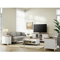 thumbnail image 6 of Blue Light Farmhouse White Glass&Wood Television Stand for 75 inch TV,Entertainment Center with 4 Storage Cabinets for Living Room, 6 of 9