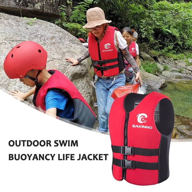 Chaleco salvavidas de neopreno para navegación, chaleco de flotabilidad cálido, accesorios para exteriores (XXL rojo)