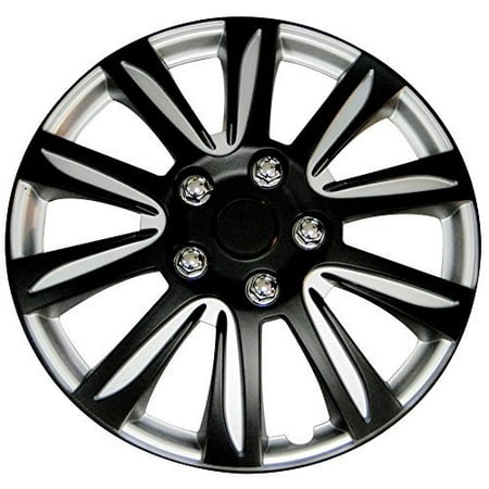 15 Inch Black Wheels - Hubcap Wheel, Black Label Premier Universal Plastic 15 Inch Hubcaps Set Of 4