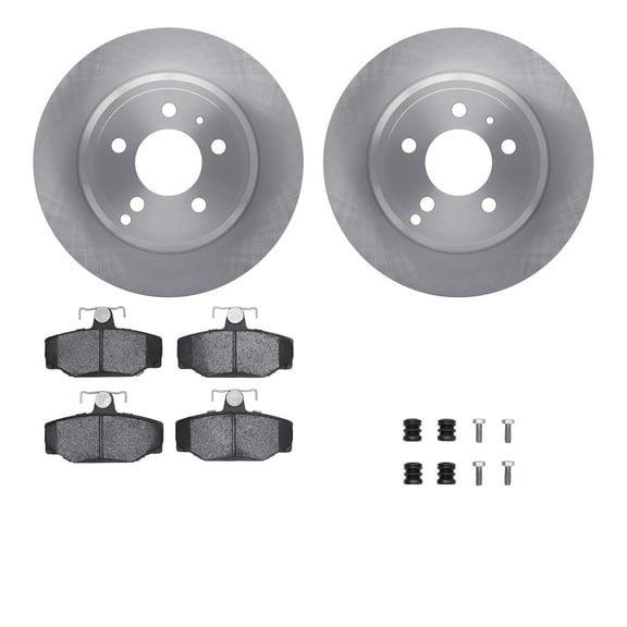 Dynamic Friction Company Rear Brake Rotors with 5000 Advanced Brake Pads includes Hardware 6512-27179