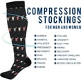 thumbnail image 4 of GZHJMY 1 Pair Lovely Love Heart Compression Socks for Women Men, Knee High Stockings for Athletic Sports,Running,Travel, 4 of 7