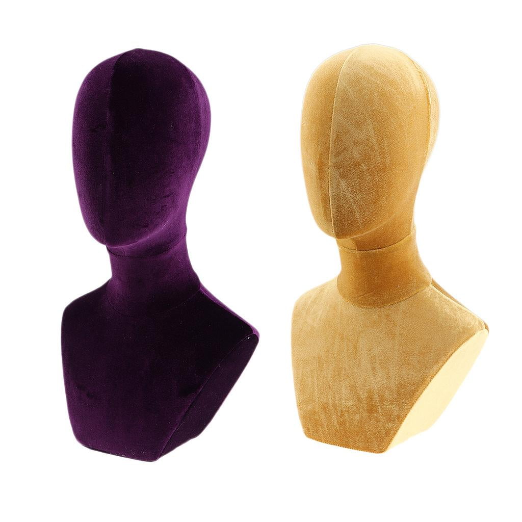 Velvet Head Model For Making s Jewelry Display Manikin Head Yellow