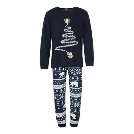 

Pybcvrrd Matching Family Pajamas Set Christmas Pjs Long Sleeve Holiday Sleepwear