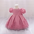 thumbnail image 5 of Baby Girl Elegant Lace Dress Toddler Princess Party Gown with Puff Sleeves Embroidered Detailing for Infant Birthday and Formal Events, 5 of 5