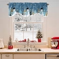 thumbnail image 2 of Christmas Tie Up Valances Curtain, Christmas Snowman Snowflakes Tree Blue White Adjustable Rod Pocket Short Window Treatment Tie Up Curtains Valances for Kitchen Living Room Bathroom 42x12 Inches, 2 of 9