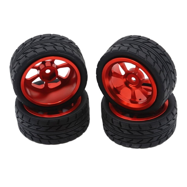 Bewildely 4 unids/set de llantas de rueda mejoradas de coche RC de aleación de aluminio para Wltoys 1/18 A949 llantas de Metal para coche RC Kits de construcción modelo rojo
