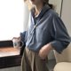 thumbnail image 5 of Women Loose Fit Blouse Button Down Long Sleeves Formal Work Shirt With Pocket Solid Color S-2xl NewXL, 5 of 5