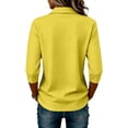 thumbnail image 5 of longantii Womens Polo Shirts for Work Golf Collared Button Vintage 3/4 Sleeve Tops Lightweight Work Polo Shirt for School Womens Teacher Blouses, 5 of 5