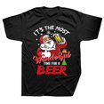 thumbnail image 2 of Camisetas navideñas de Papá Noel bebiendo cerveza, ropa informal de algodón con gráfico de estilo veraniego, camiseta de manga corta para regalos de cumpleaños, 2 of 4