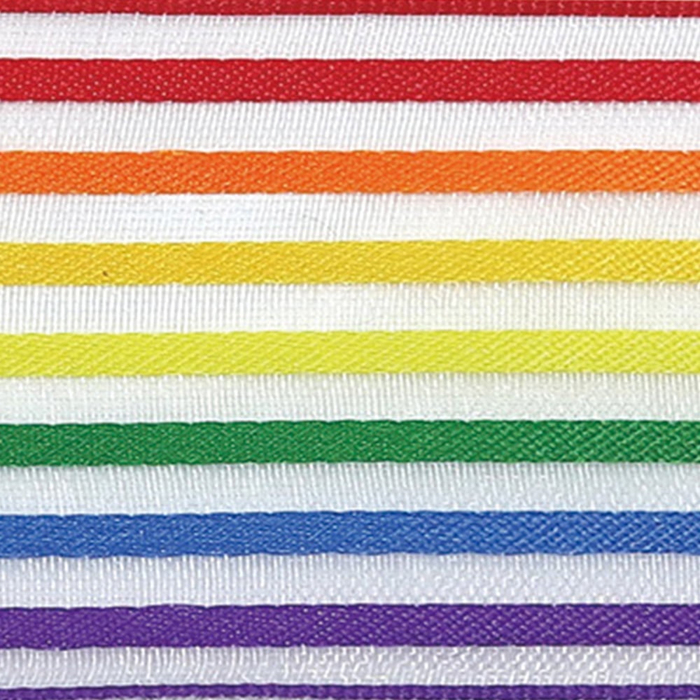 12 Pack: 1.5" x 3yd. Sheer Wired Rainbow Striped Ribbon by Celebrate It 360°