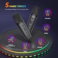 thumbnail image 3 of Máquina de karaoke Peski portátil Bluetooth con 2 micrófonos, color negro, 3 of 8