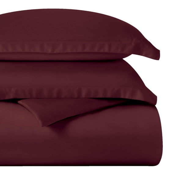 Superior Egyptian Cotton 400 Thread Count Duvet Cover Set, Full/Queen, Plum
