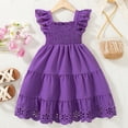 thumbnail image 5 of Toddler Girl Summer Dresses Kids Ruffle Cap Puff Sleeves Boho Dresses Casual for Girls, 5 of 7