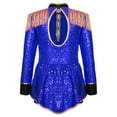 thumbnail image 4 of Ocealan Kids Girls Ringmaster Dance Dress with Drummer Hat Sequins Tailcoat Leotard Royal Blue A 14, 4 of 6