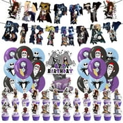 Nightmare Before Christmas Birthday Party Decorations Halloween Party Supplies Pack with Cake Toppers, Banner,Balloon Birthday Party Favor Pack Set
