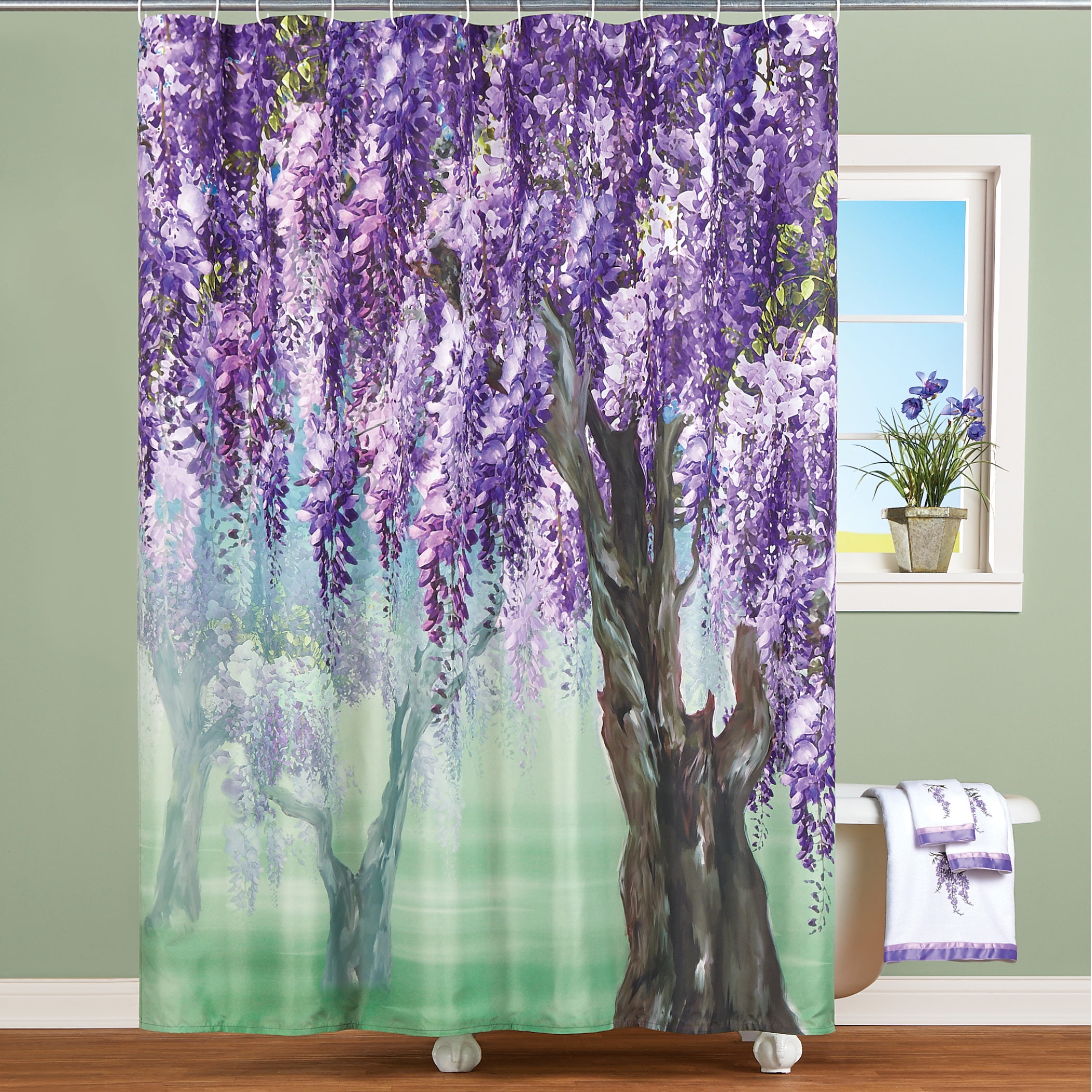 Collections Etc Shades Of Purple Lilac Wisteria Tree Shower