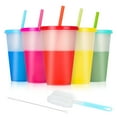 thumbnail image 2 of 16oz Color Changing Stadium Cup, Durable plastic cups, BPA FREE, Reacting to ice cold liquids, Set of 5, White transparent color changing cup, 2 of 7
