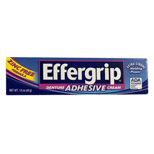 Effergrip Denture Adhesive Cream, Zinc Free Formula 1.5 Oz, 3 Pack