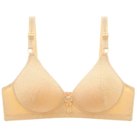 Bigersell Cami Bras for Women Cheap Running Sports Bras Women Padded Strappy Sports Bras Balconette Bra Style R57 Racerback Bras Sports Bras Big Girls Plus Pullover Bra Hook & Eye Bra Closure Beige L