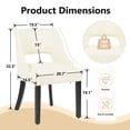 thumbnail image 3 of FANCROU Wooden Dining Chairs Set of 4, Modern Upholstered Fabric Side Chairs with Cutout Backrest and Wood Legs, Kitchen Dining Room, Beige with Black Legs, 3 of 6